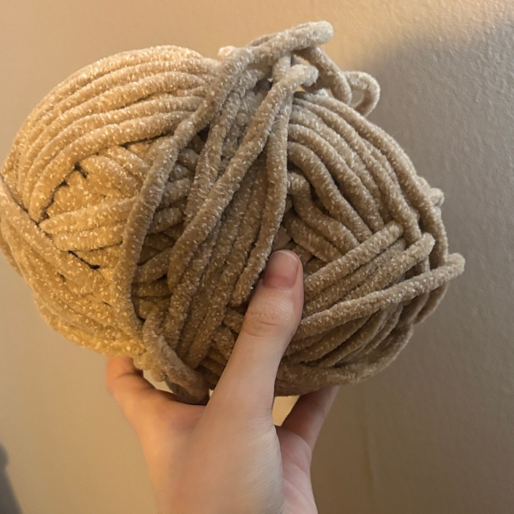 Plush Tan Yarn Ball for knitting or crochet